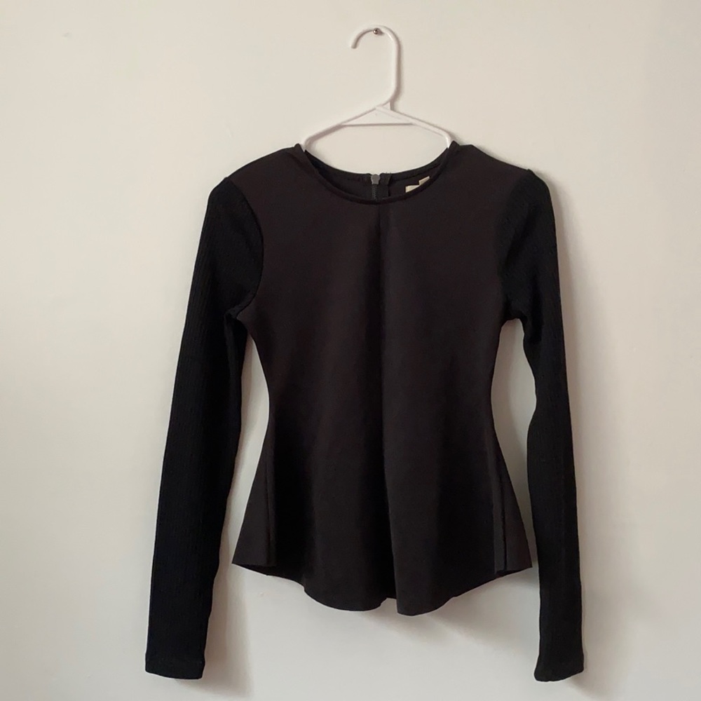 Silence + Noise Long Sleeve Tapered Blouse